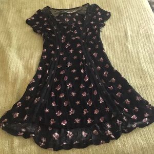 Vintage Black Floral Dress